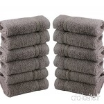 Casabella Lot de 12 serviettes de toilette 100 % coton 550 g/m²  Coton  truffe  12 Pieces Set - B078KRTFZD
